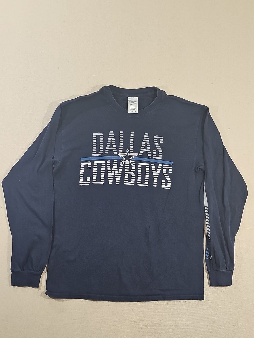 NFL Dallas Cowboys Long Sleeve Tee - Navy & White